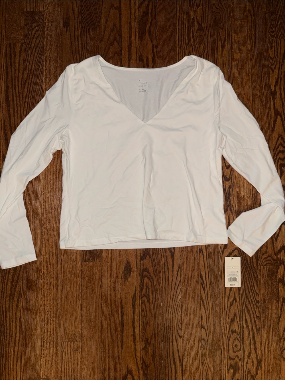 a new day White V-Neck Long Sleeve Top